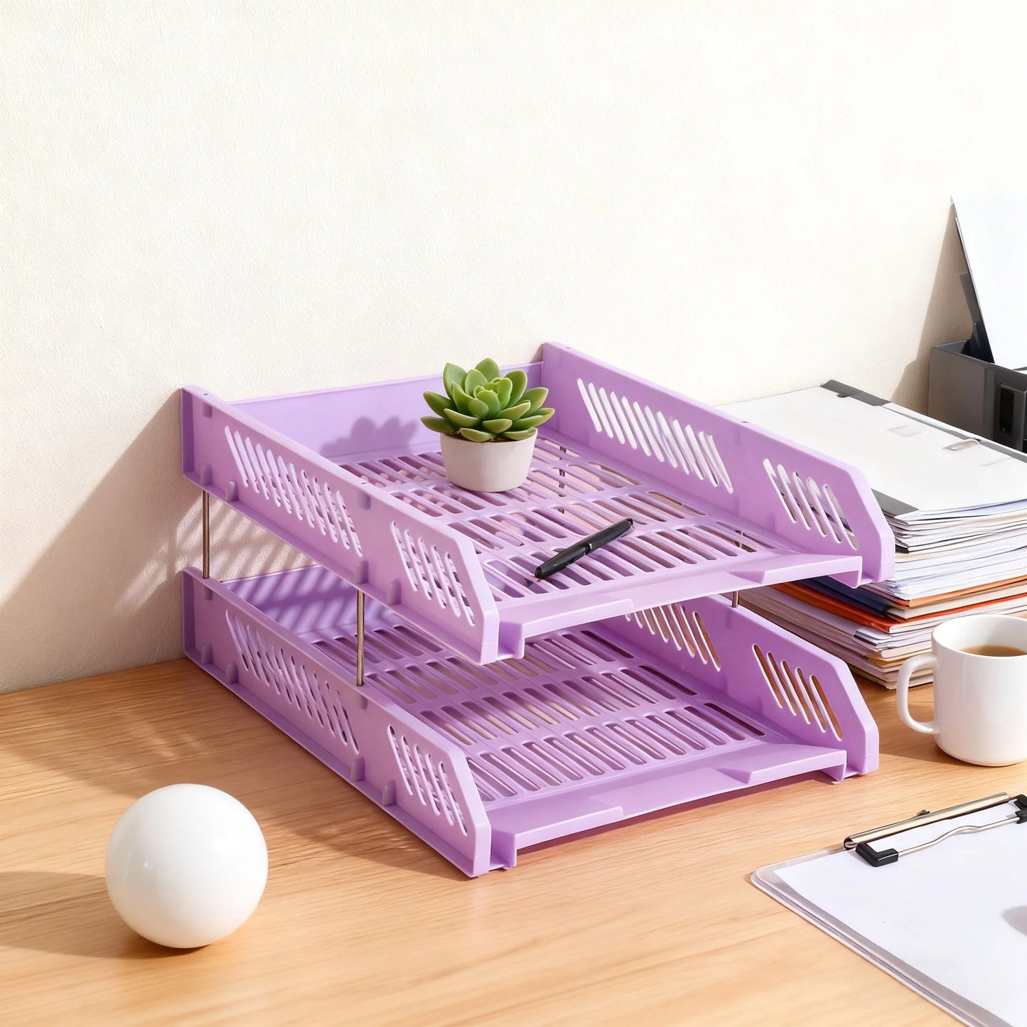 File Holder, File Tray, Desktop File Rack, Multi-Layer Storage Combination Book and Newspaper Rack