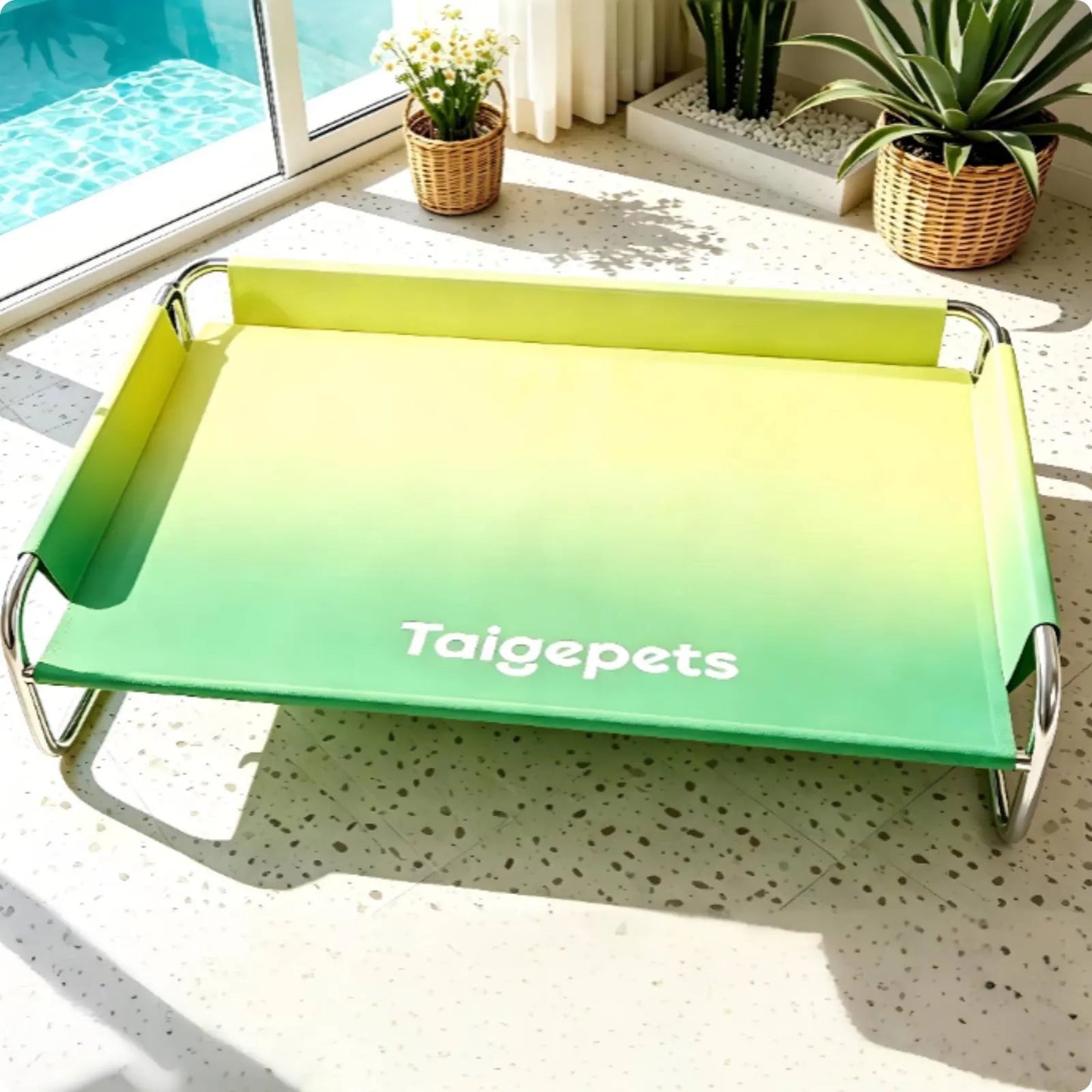Stainless Steel Dog Bed Washable Elevated Dog Bed Pet Furniture Breathable Moisture Resistant for Large Dogs