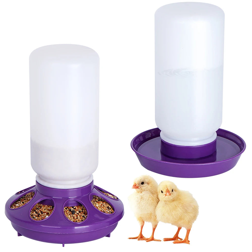 1L Chicken Feeder Bucket Water Fountain Automatic Chick Drinker Bucket Drinking Quail Drinking Bird Equipment Waterer Raise Tool