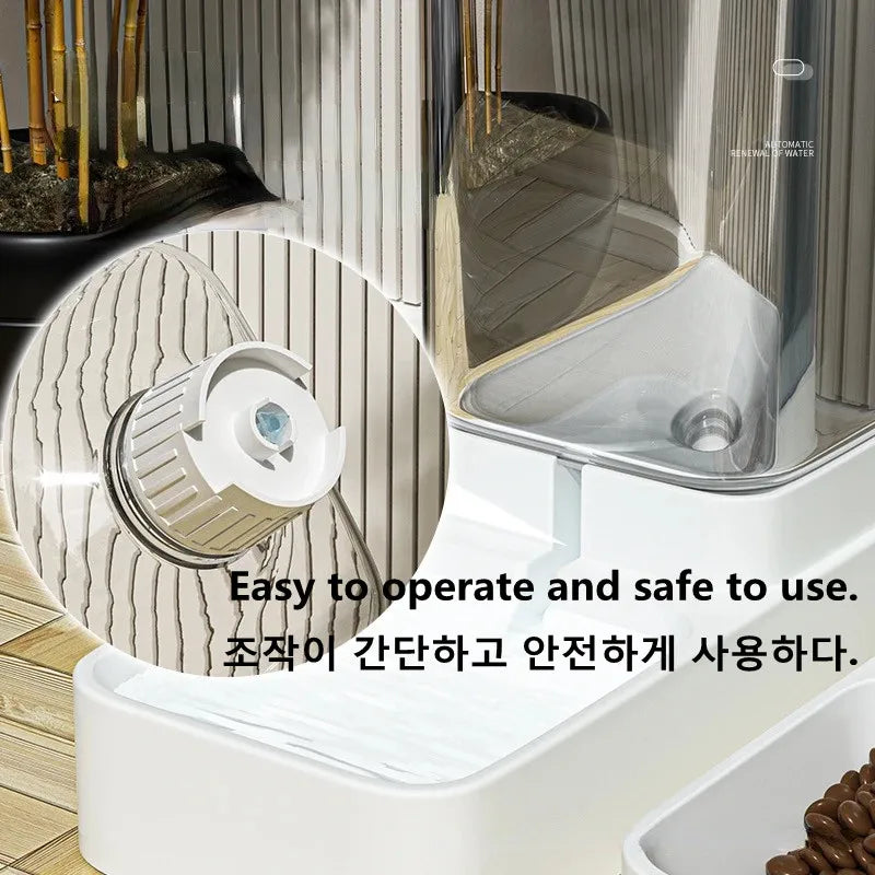 A8 Dog Automatic Feeder Transparent Automatic Gravity Cat Water Bowl High Capacity Food Storage  Container Cat And Dog