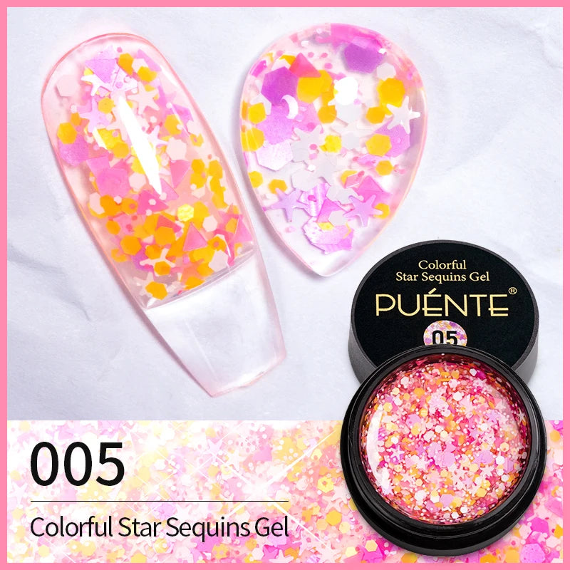 PUENTE Super Diamond Gel Glue No Wipe Strong Adhesive Diamond Sticky Gel Transparent 3D Nail Art UV Gel Polish Nail Decoration