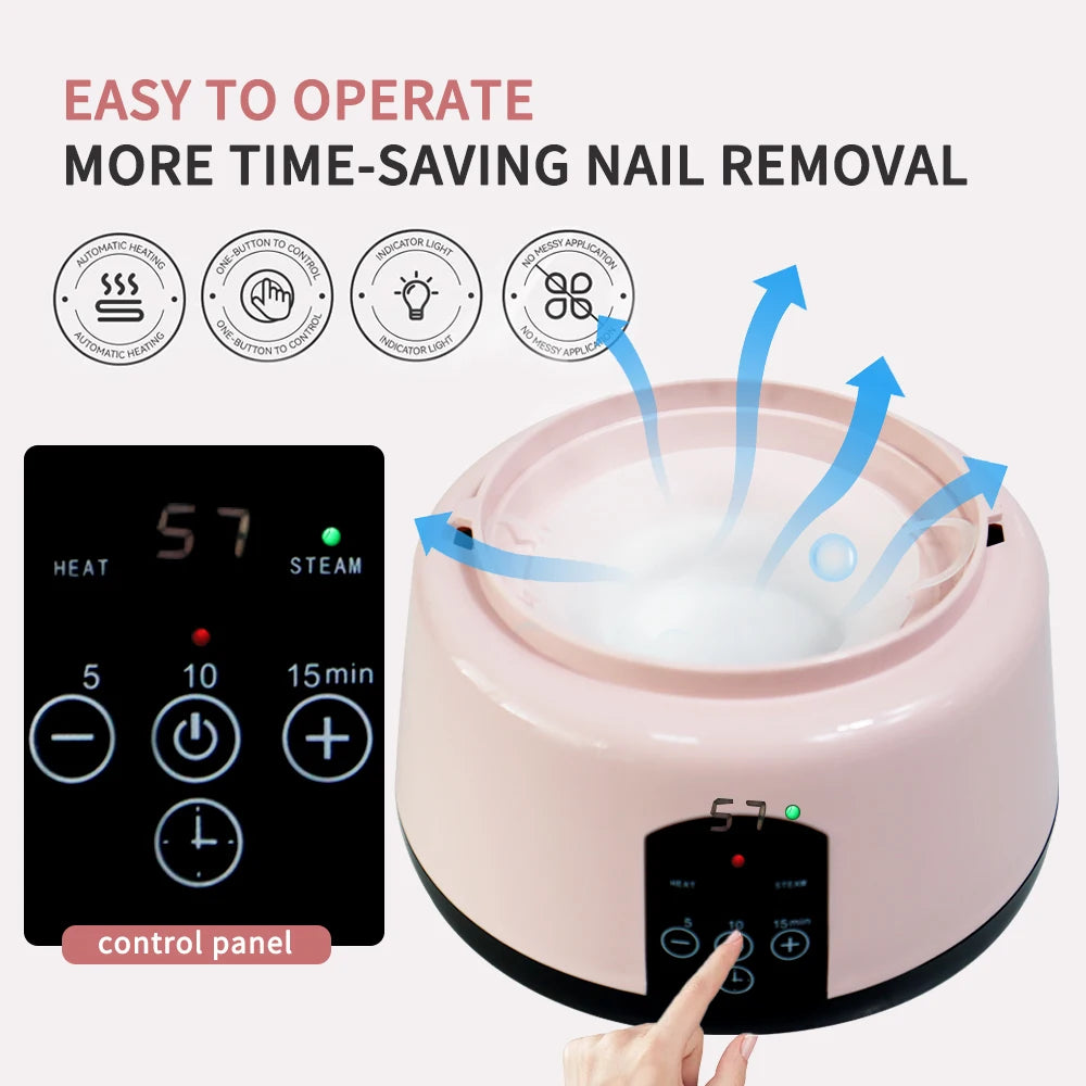 Electric Steam Gel Nail Polish Remover Gel Polishing Quickly Remover With Timer & Temperature for Gel、Acrylic Nails and Nail Tip