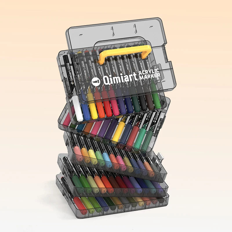 LANGUO Direct-ink Acrylic Markers 24/36/60 Colors Acrylic Paint Markers DIY Hand Drawn Graffiti Direct Liquid Brush Paint Pens