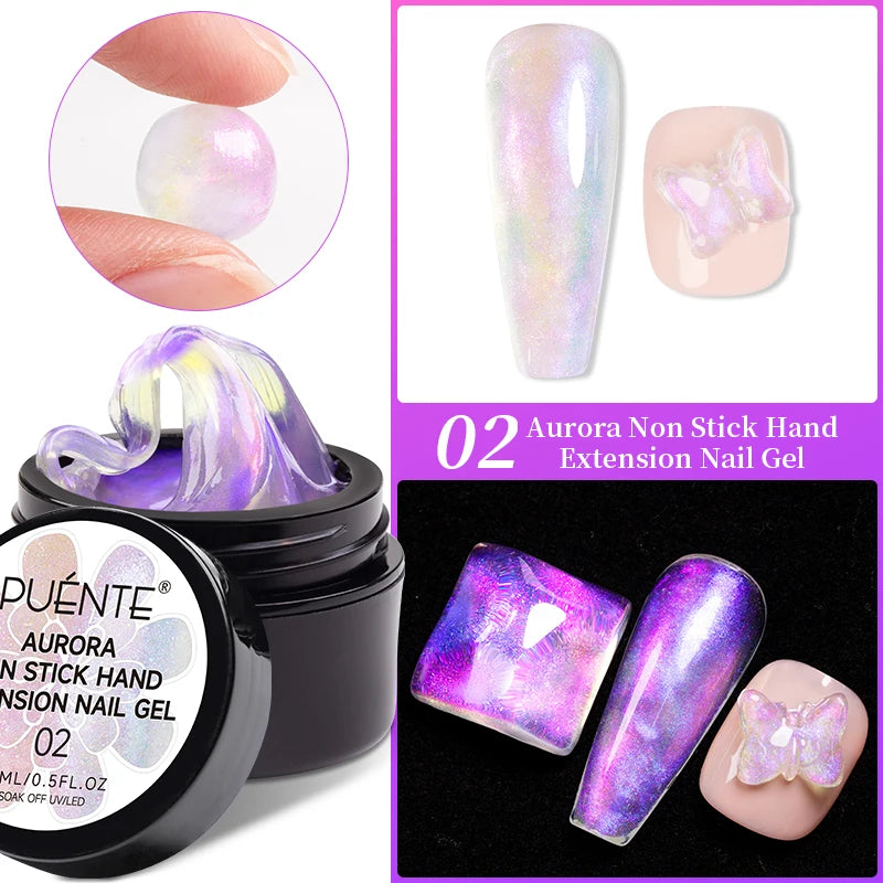 PUENTE Super Diamond Gel Glue No Wipe Strong Adhesive Diamond Sticky Gel Transparent 3D Nail Art UV Gel Polish Nail Decoration