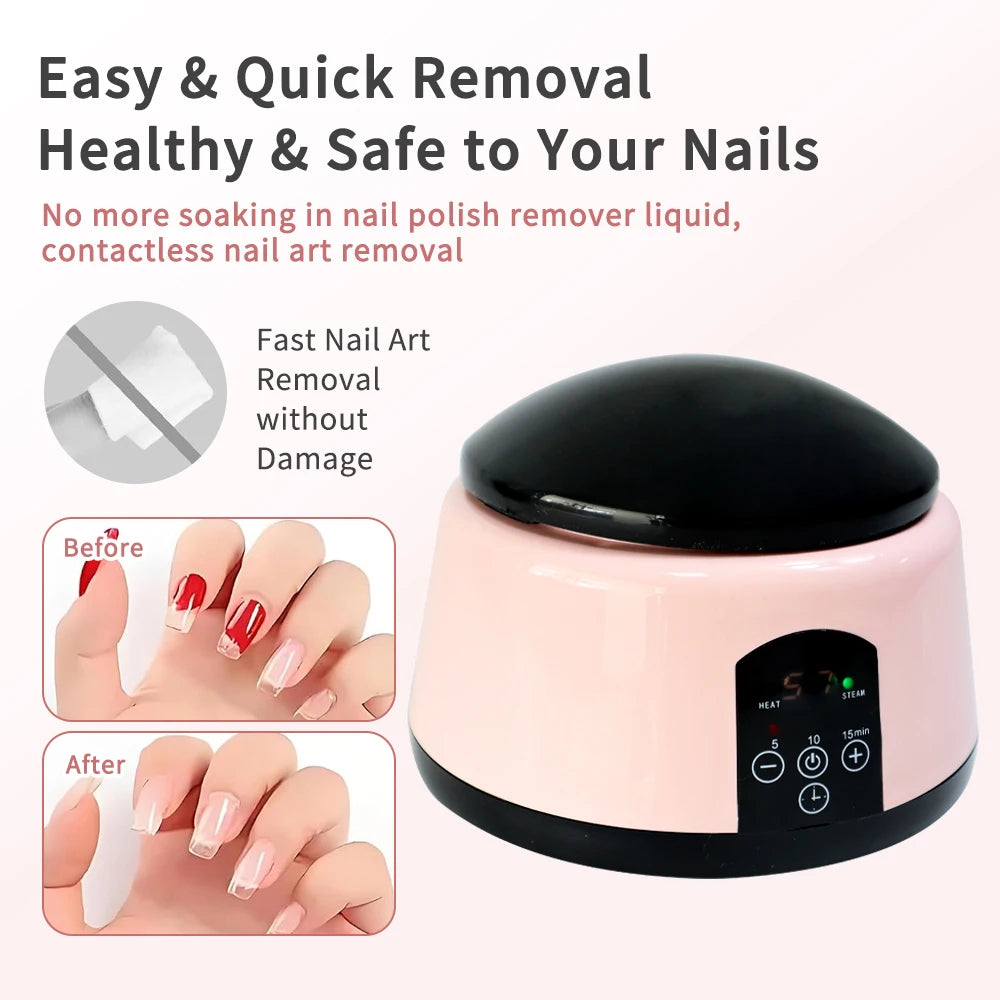 Electric Steam Gel Nail Polish Remover Gel Polishing Quickly Remover With Timer & Temperature for Gel、Acrylic Nails and Nail Tip
