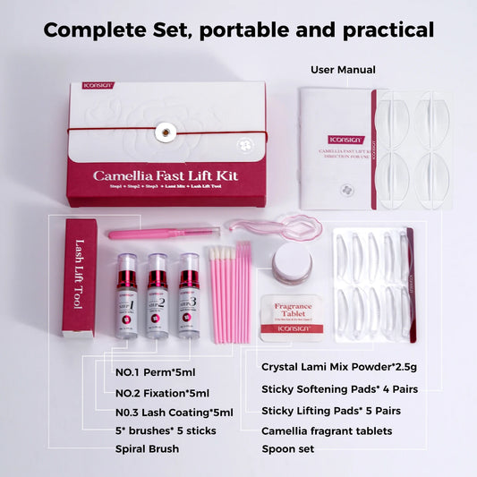 ICONSIGN Camellia Fast Lift Kit 5 To 8 Minutes Perm Makeup Cosmetics Full Set