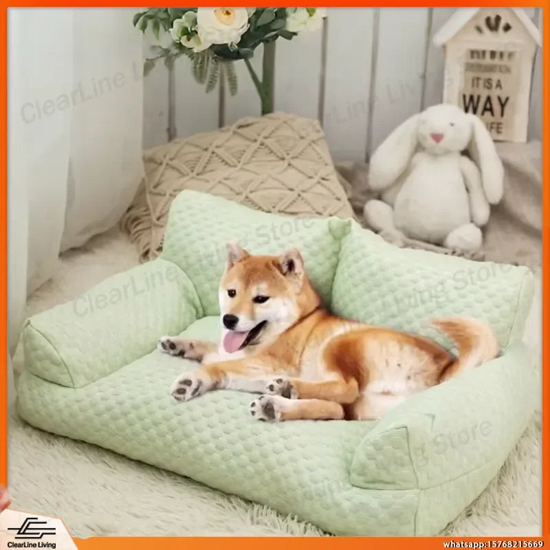 Pet Ice Silk Cooling Sofa Bed for Small Medium Large Dogs and Cats Washable Breathable Dog Bed Cat Nest Comfortable Sleeping