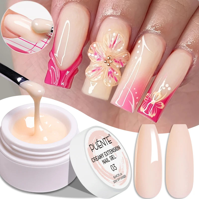 PUENTE Super Diamond Gel Glue No Wipe Strong Adhesive Diamond Sticky Gel Transparent 3D Nail Art UV Gel Polish Nail Decoration