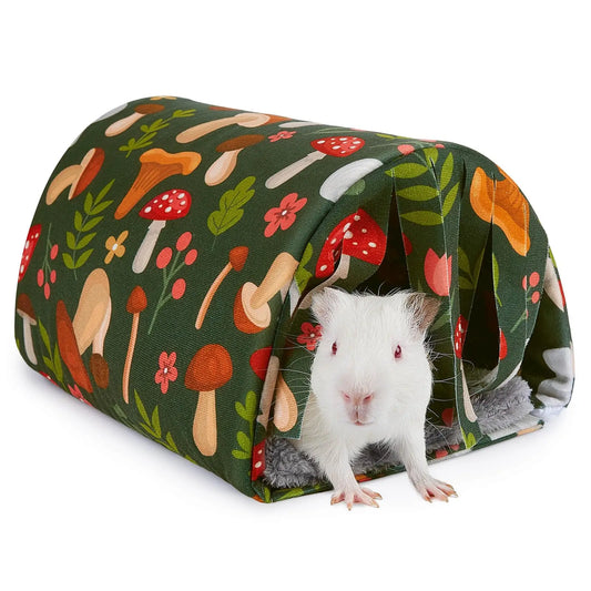 Guinea Pig Tunnel Bed with Curtains Hamster Hideout House Washable for Small Animals Accessories for Hamster Chinchilla Bunny