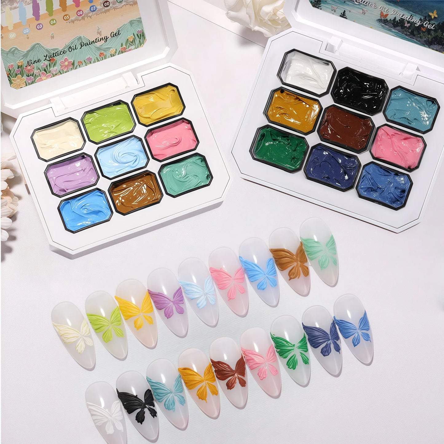 9-Color  Macaron Series Oil Painting Gel, Nail Art Gel, Shiny Bright Colors, High-Saturation Cream Texture Strong Gel, Durable