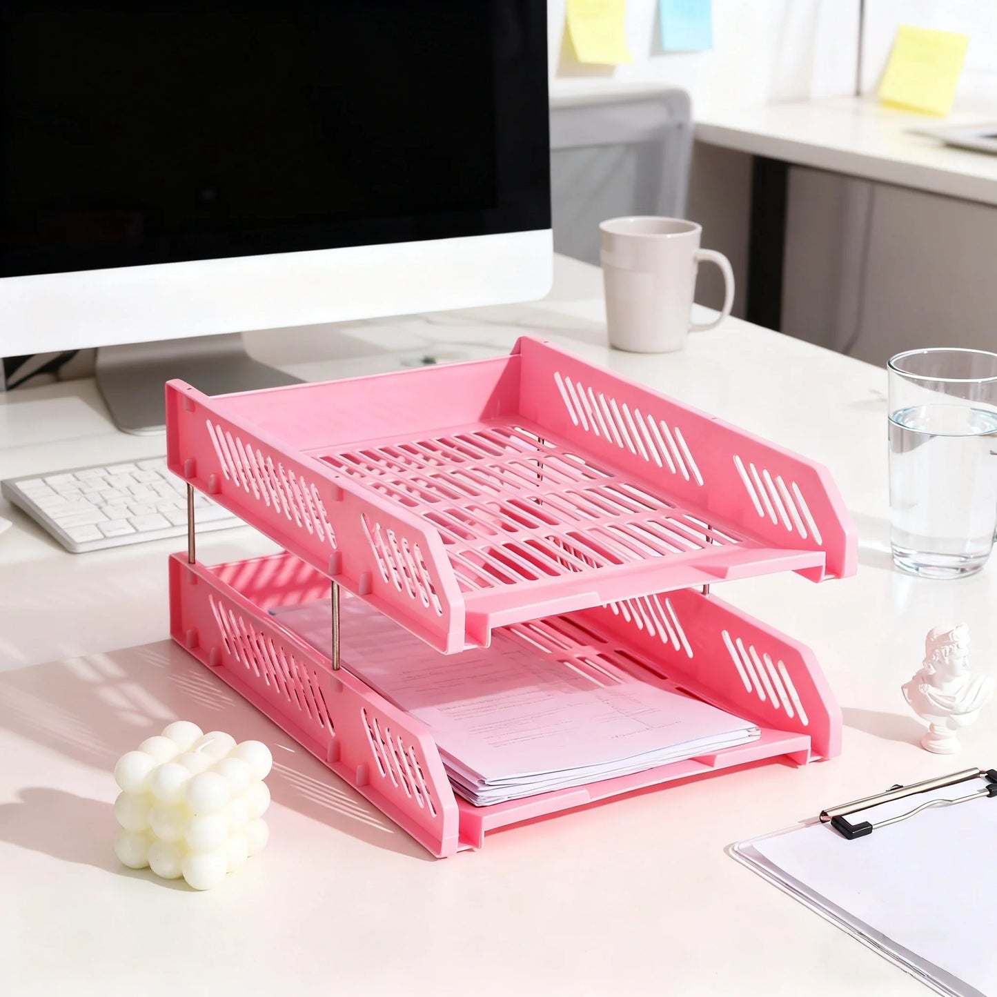 File Holder, File Tray, Desktop File Rack, Multi-Layer Storage Combination Book and Newspaper Rack