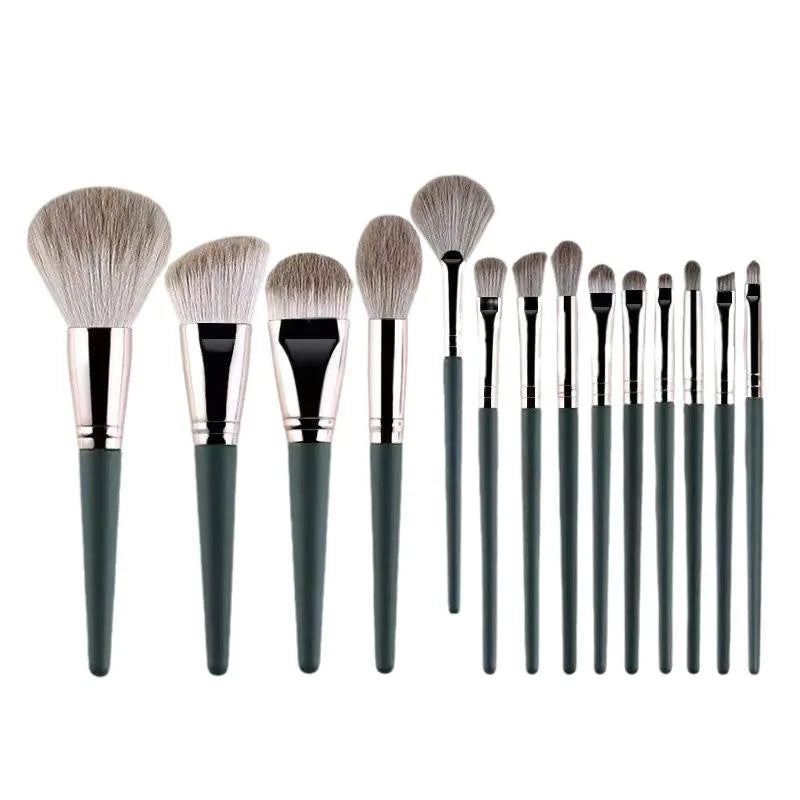 14pcs Pro Easy to Clean, Makeup Brush Set - Soft Cruelty-Free, Foundation Blush Eyeshadow Eyeliner Facial Beauty Cosmetic Tool