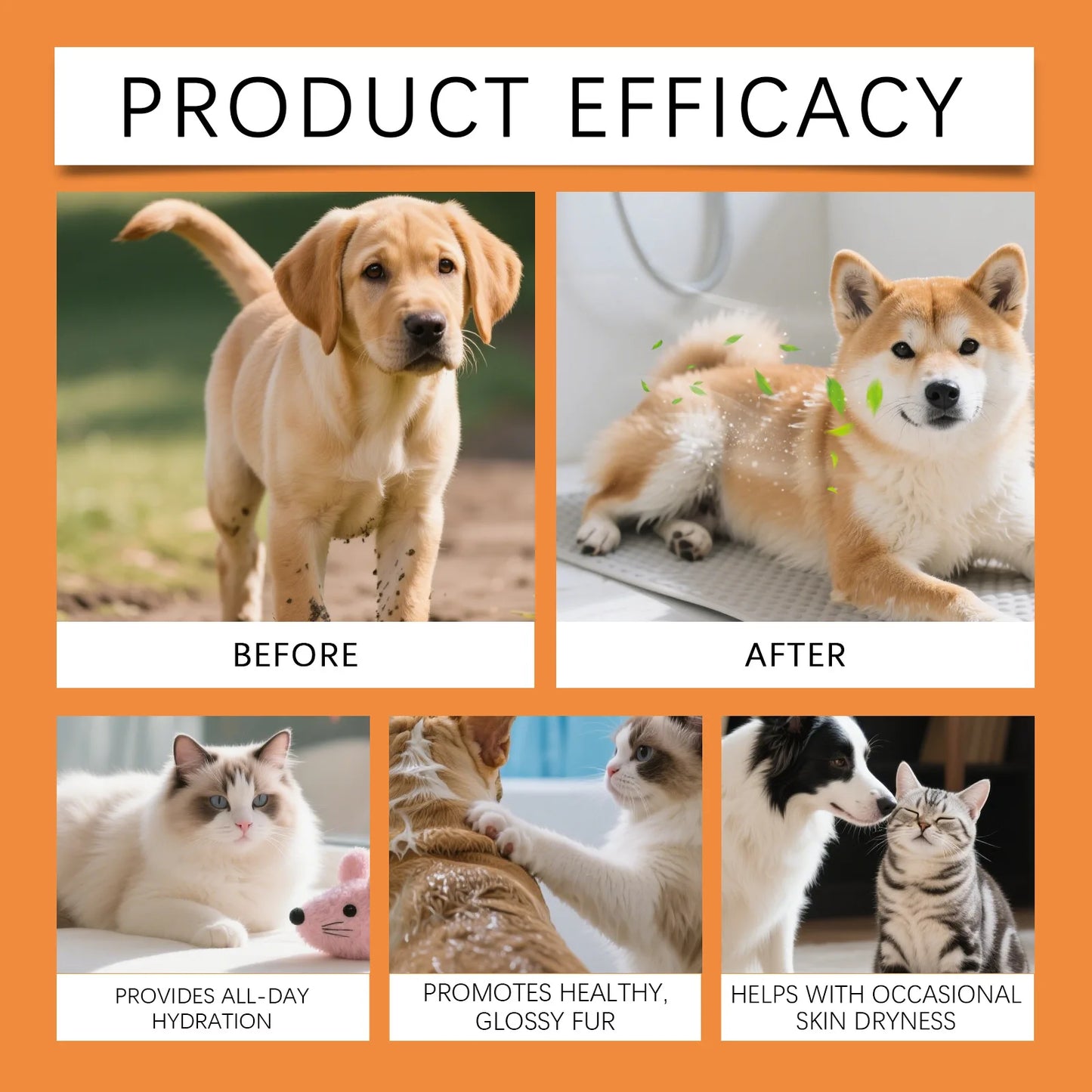 Eeljoy Centella Pet Skin Care Spray Deep Cleans For Dog Cat Mite Removal Health Supplie Travel Size Portable Pet Cleansing Spray