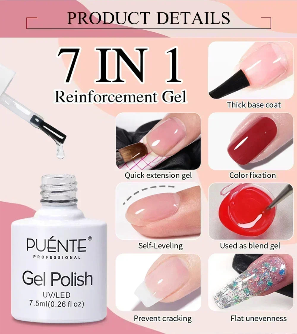 PUENTE Super Diamond Gel Glue No Wipe Strong Adhesive Diamond Sticky Gel Transparent 3D Nail Art UV Gel Polish Nail Decoration