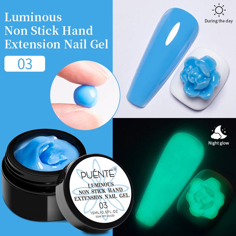 PUENTE Super Diamond Gel Glue No Wipe Strong Adhesive Diamond Sticky Gel Transparent 3D Nail Art UV Gel Polish Nail Decoration