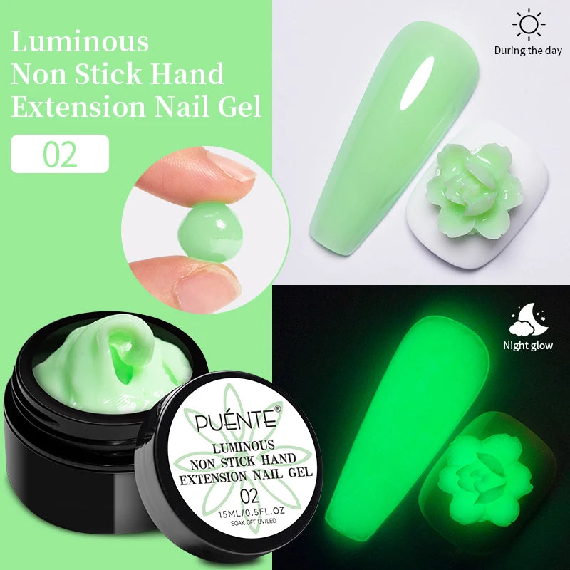 PUENTE Super Diamond Gel Glue No Wipe Strong Adhesive Diamond Sticky Gel Transparent 3D Nail Art UV Gel Polish Nail Decoration