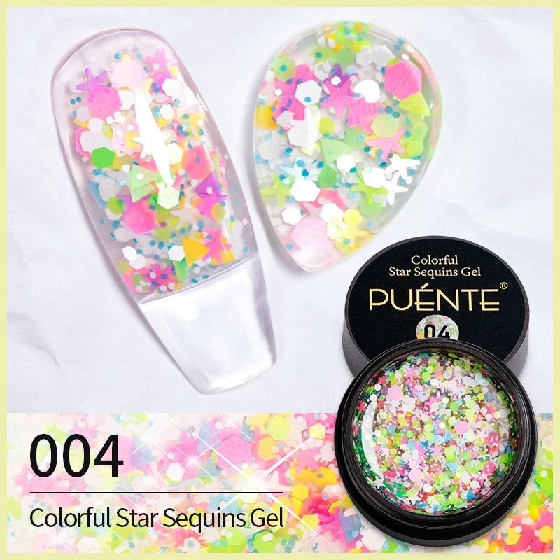 PUENTE Super Diamond Gel Glue No Wipe Strong Adhesive Diamond Sticky Gel Transparent 3D Nail Art UV Gel Polish Nail Decoration