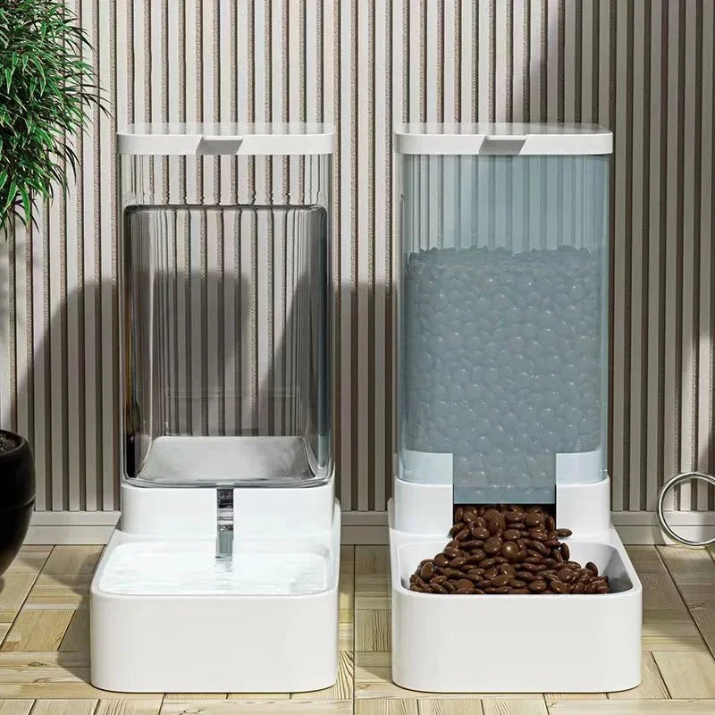 A8 Dog Automatic Feeder Transparent Automatic Gravity Cat Water Bowl High Capacity Food Storage  Container Cat And Dog
