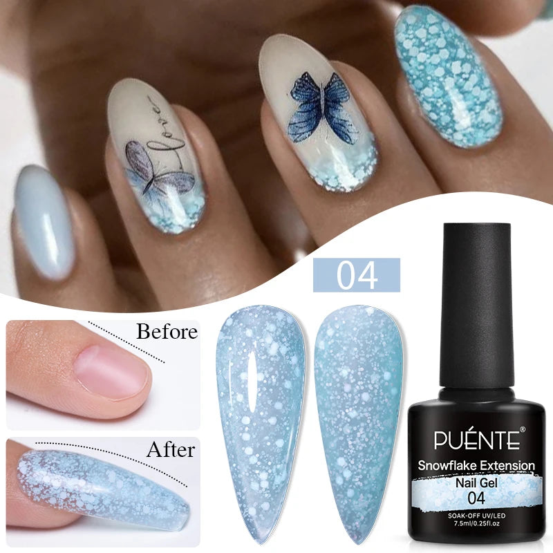 PUENTE Super Diamond Gel Glue No Wipe Strong Adhesive Diamond Sticky Gel Transparent 3D Nail Art UV Gel Polish Nail Decoration