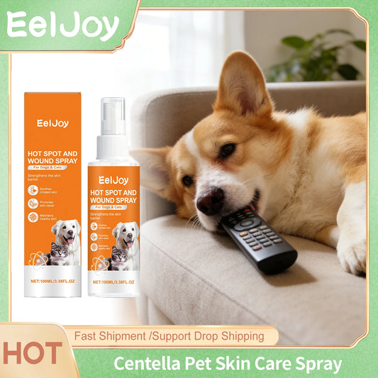 Eeljoy Centella Pet Skin Care Spray Deep Cleans For Dog Cat Mite Removal Health Supplie Travel Size Portable Pet Cleansing Spray