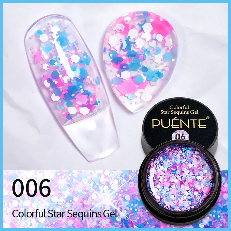 PUENTE Super Diamond Gel Glue No Wipe Strong Adhesive Diamond Sticky Gel Transparent 3D Nail Art UV Gel Polish Nail Decoration