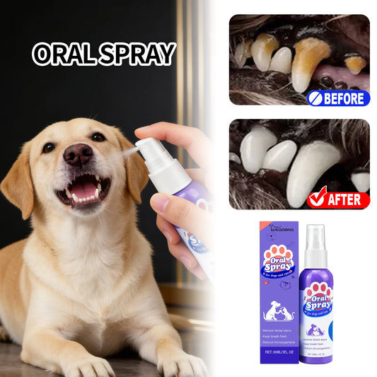 Natural Pet Oral Care Spray For Dog Cats Safe Formula Remove Tartar Prevent Calculus Fresh Breath No Brushing Pets Dental Spray