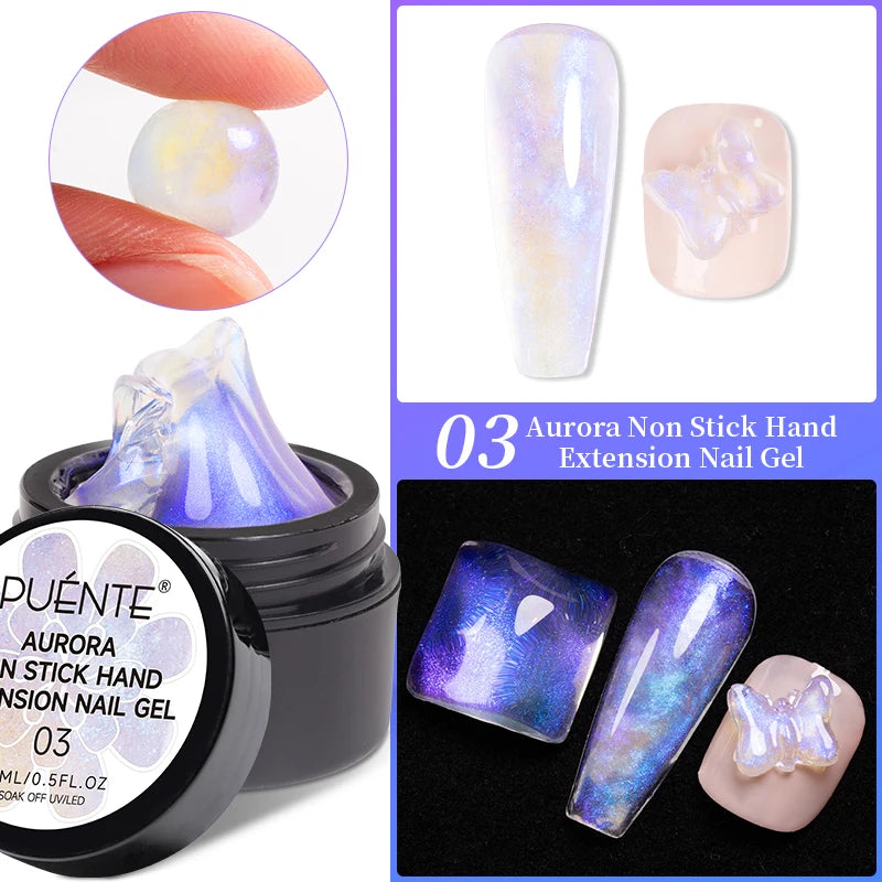 PUENTE Super Diamond Gel Glue No Wipe Strong Adhesive Diamond Sticky Gel Transparent 3D Nail Art UV Gel Polish Nail Decoration