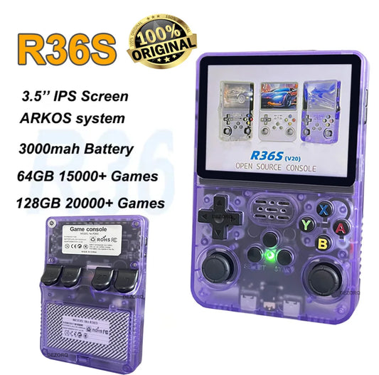 Original Arkos R36S Console Retro Portable Handheld Game Console 3.5-Inch Screen Mini Portatil Video Player 15000+ Retro Games