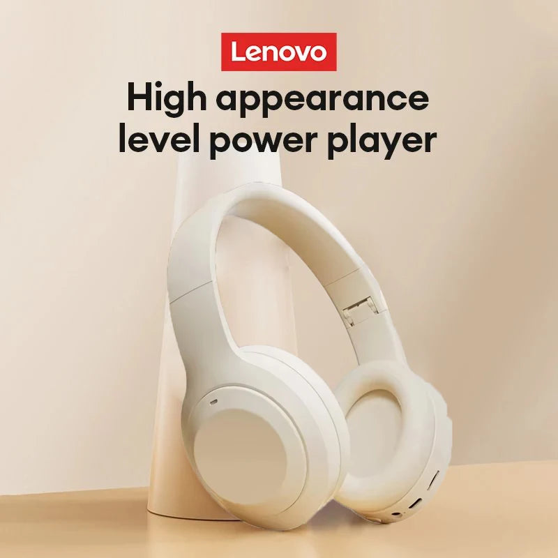 Lenovo Wireless Bluetooth Earphones Over-ear Foldable Computer Wireless Headphones Stereo Sound Gaming Headset Android and iOS
