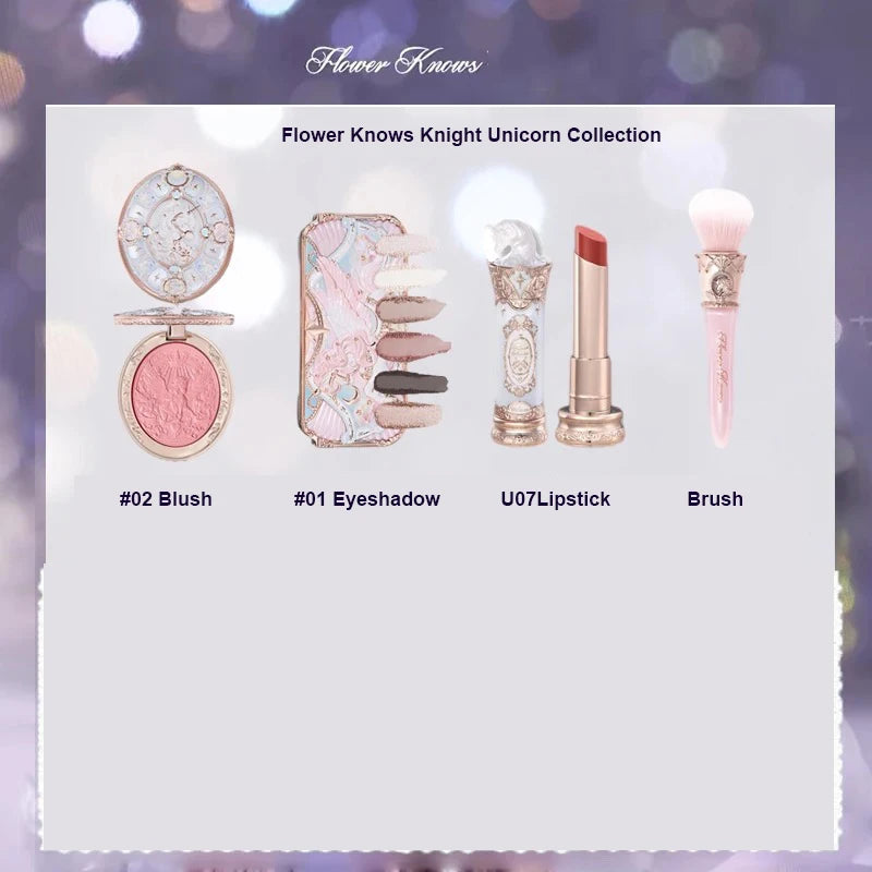 Flower Knows Strawberry Rococo Series Makeup Set Glitter Matte Eyeshadow Palette Blusher Power Velvet Lipstick Kit Perfume Set