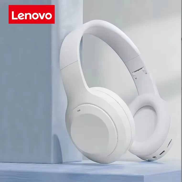 Lenovo Wireless Bluetooth Earphones Over-ear Foldable Computer Wireless Headphones Stereo Sound Gaming Headset Android and iOS