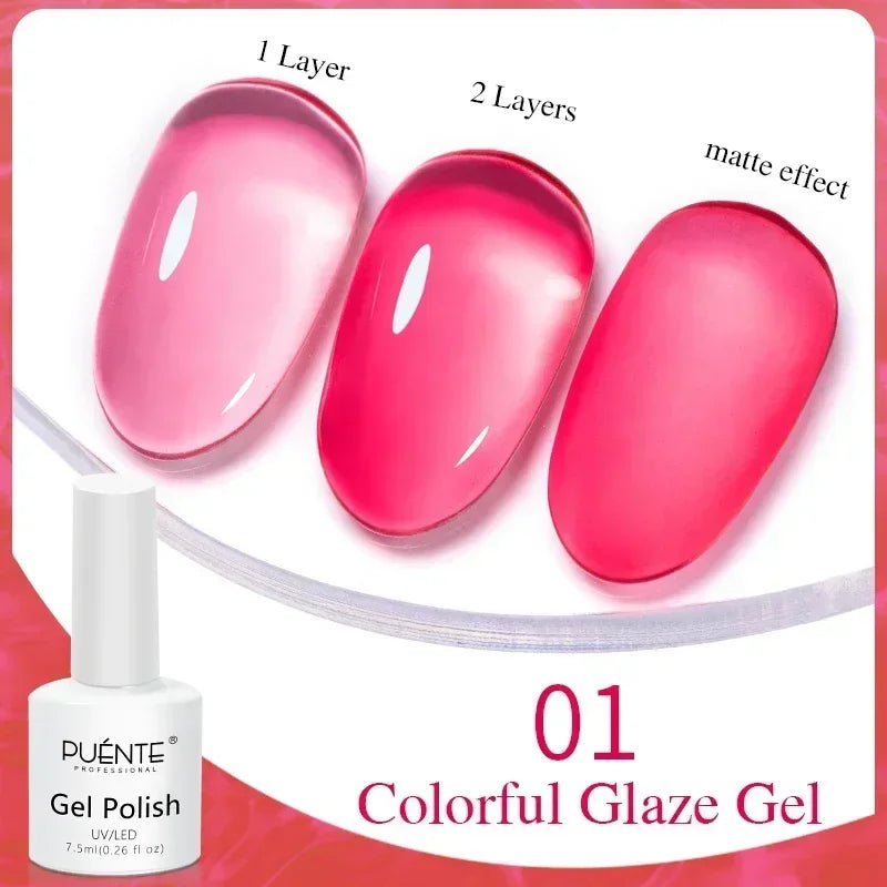 PUENTE Super Diamond Gel Glue No Wipe Strong Adhesive Diamond Sticky Gel Transparent 3D Nail Art UV Gel Polish Nail Decoration