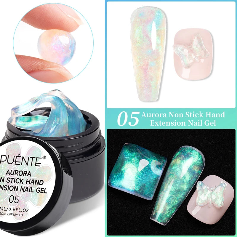 PUENTE Super Diamond Gel Glue No Wipe Strong Adhesive Diamond Sticky Gel Transparent 3D Nail Art UV Gel Polish Nail Decoration