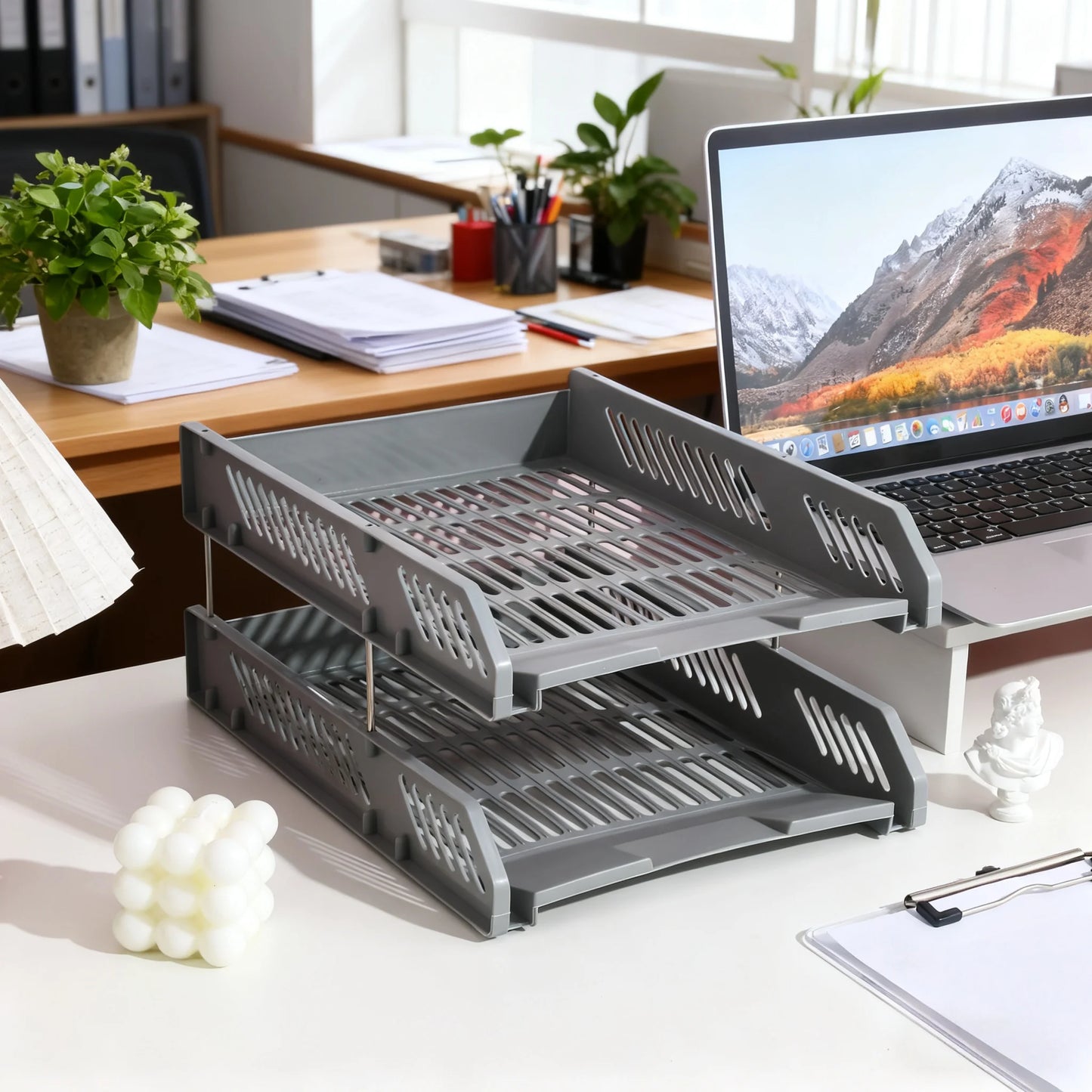 File Holder, File Tray, Desktop File Rack, Multi-Layer Storage Combination Book and Newspaper Rack