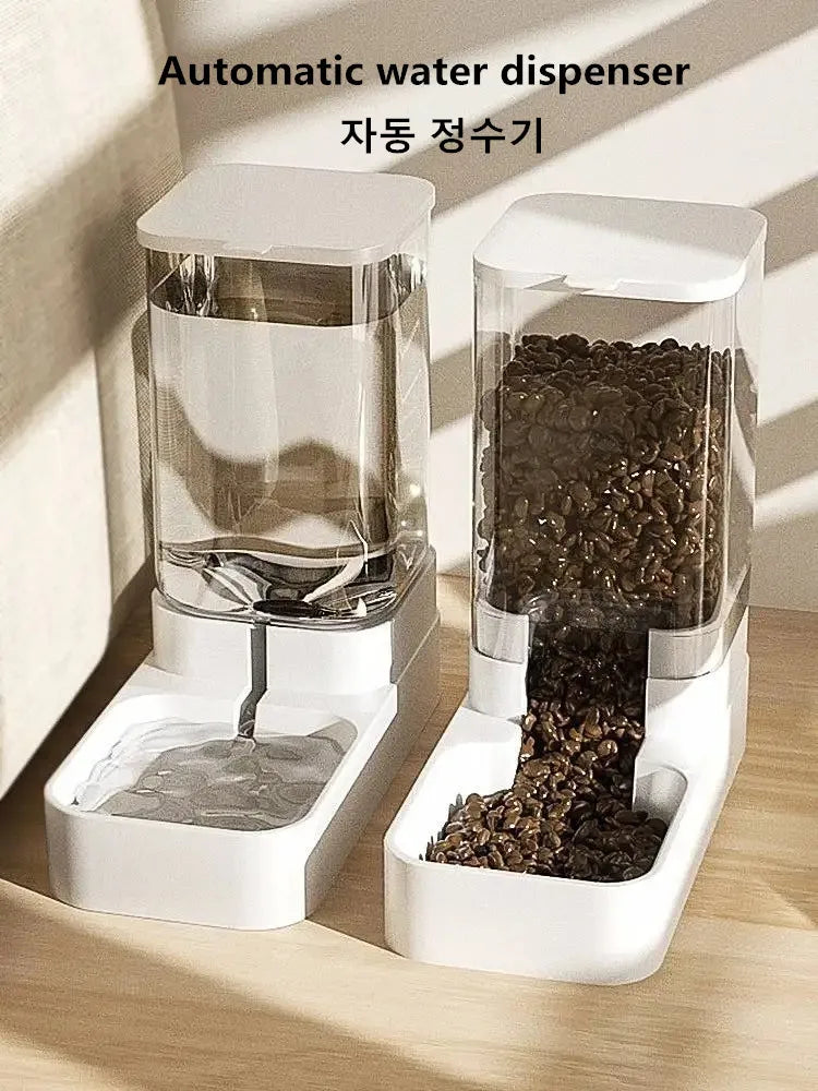 A8 Dog Automatic Feeder Transparent Automatic Gravity Cat Water Bowl High Capacity Food Storage  Container Cat And Dog