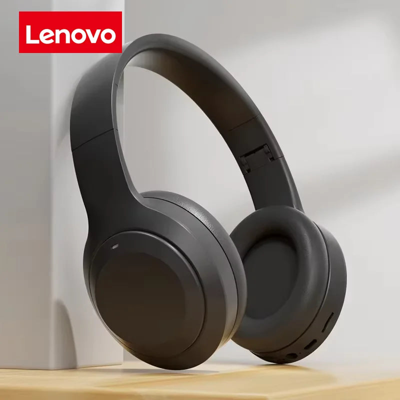 Lenovo Wireless Bluetooth Earphones Over-ear Foldable Computer Wireless Headphones Stereo Sound Gaming Headset Android and iOS