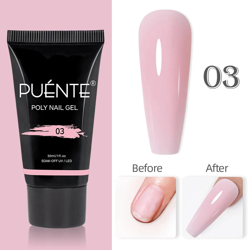 PUENTE Super Diamond Gel Glue No Wipe Strong Adhesive Diamond Sticky Gel Transparent 3D Nail Art UV Gel Polish Nail Decoration
