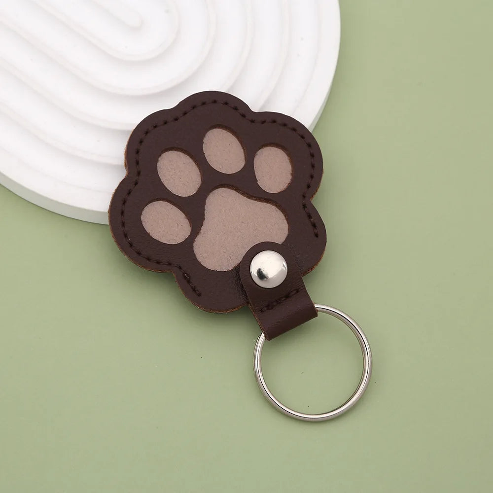 Dog Hair Collector Keychain Leather Pet Memorial Keepsake for Dogs and Cats, Fur Storage Pendant Charm Gift Keychain