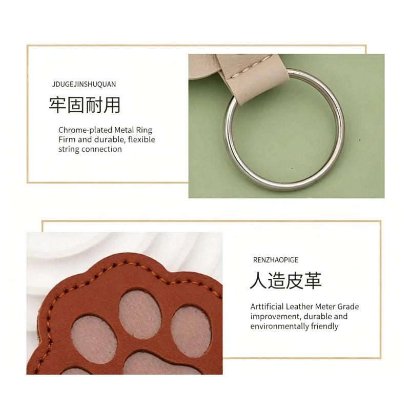 Dog Hair Collector Keychain Leather Pet Memorial Keepsake for Dogs and Cats, Fur Storage Pendant Charm Gift Keychain