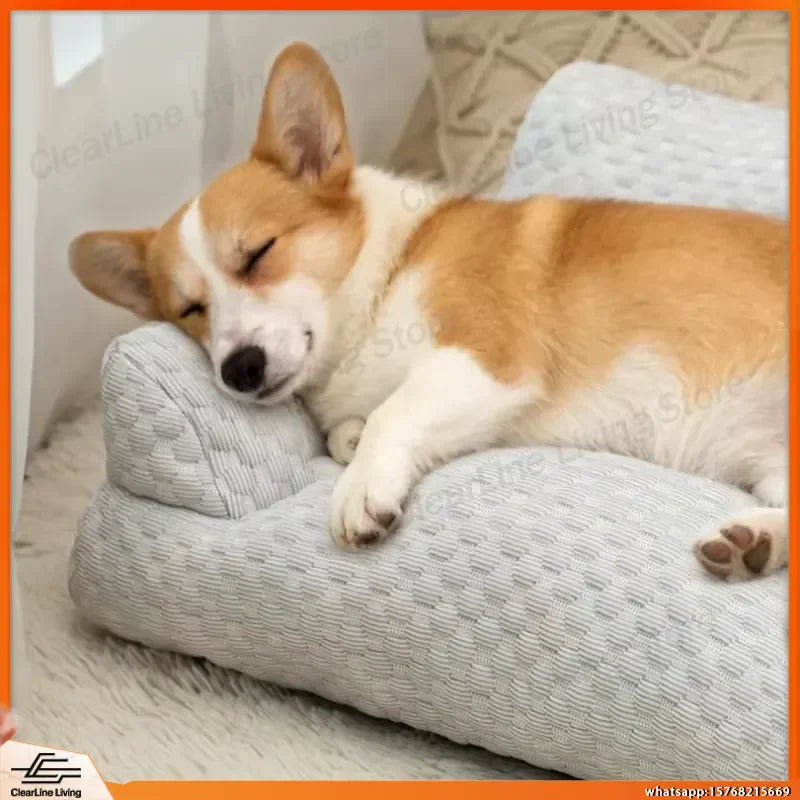 Pet Ice Silk Cooling Sofa Bed for Small Medium Large Dogs and Cats Washable Breathable Dog Bed Cat Nest Comfortable Sleeping