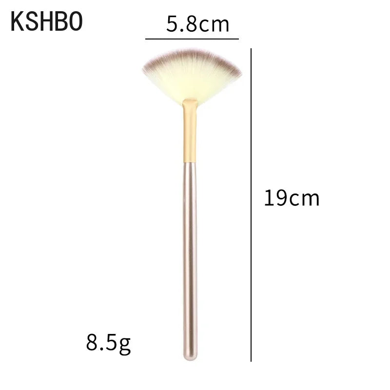 HSHBO 5pcs Fan Brushes Facial Brushes Soft Makeup Brush Cosmetic Applicator Tools Wooden Handle and Soft Fiber for Peel Mask