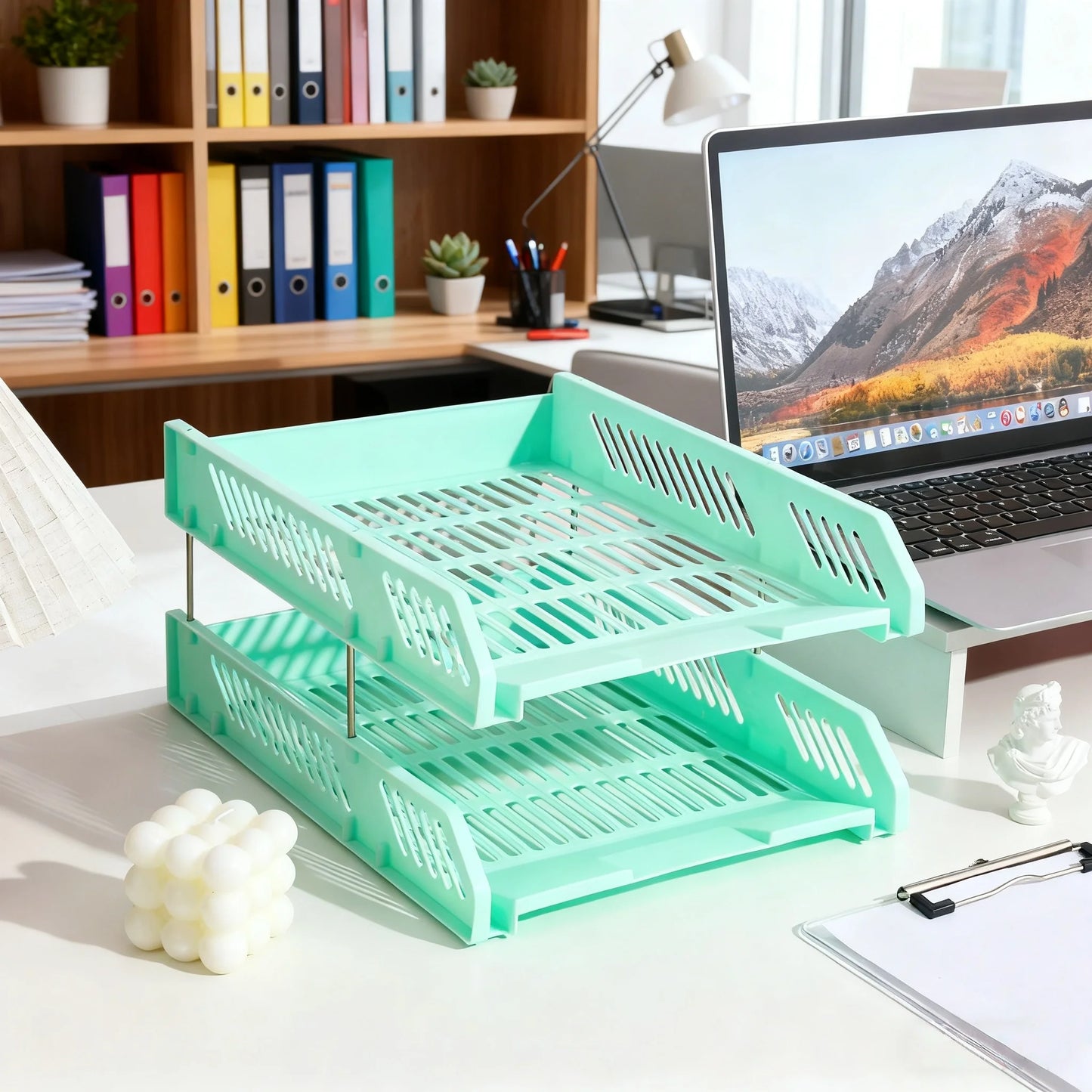 File Holder, File Tray, Desktop File Rack, Multi-Layer Storage Combination Book and Newspaper Rack
