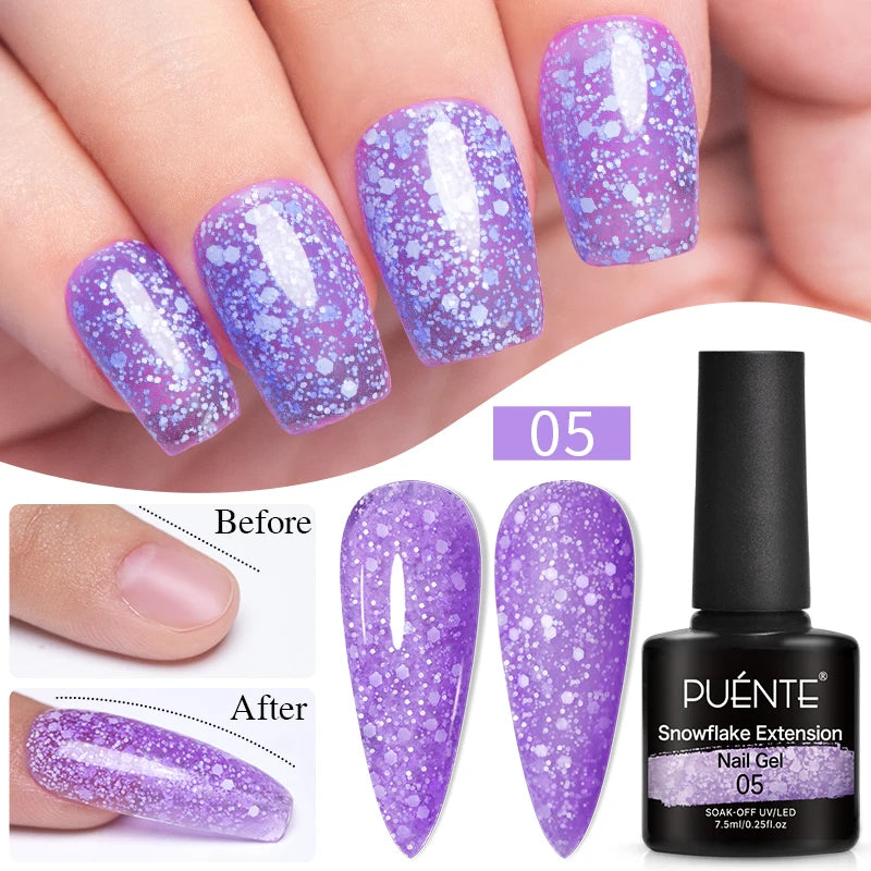 PUENTE Super Diamond Gel Glue No Wipe Strong Adhesive Diamond Sticky Gel Transparent 3D Nail Art UV Gel Polish Nail Decoration