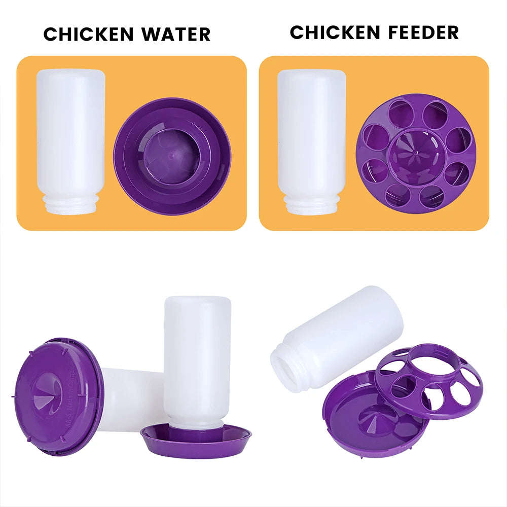 1L Chicken Feeder Bucket Water Fountain Automatic Chick Drinker Bucket Drinking Quail Drinking Bird Equipment Waterer Raise Tool
