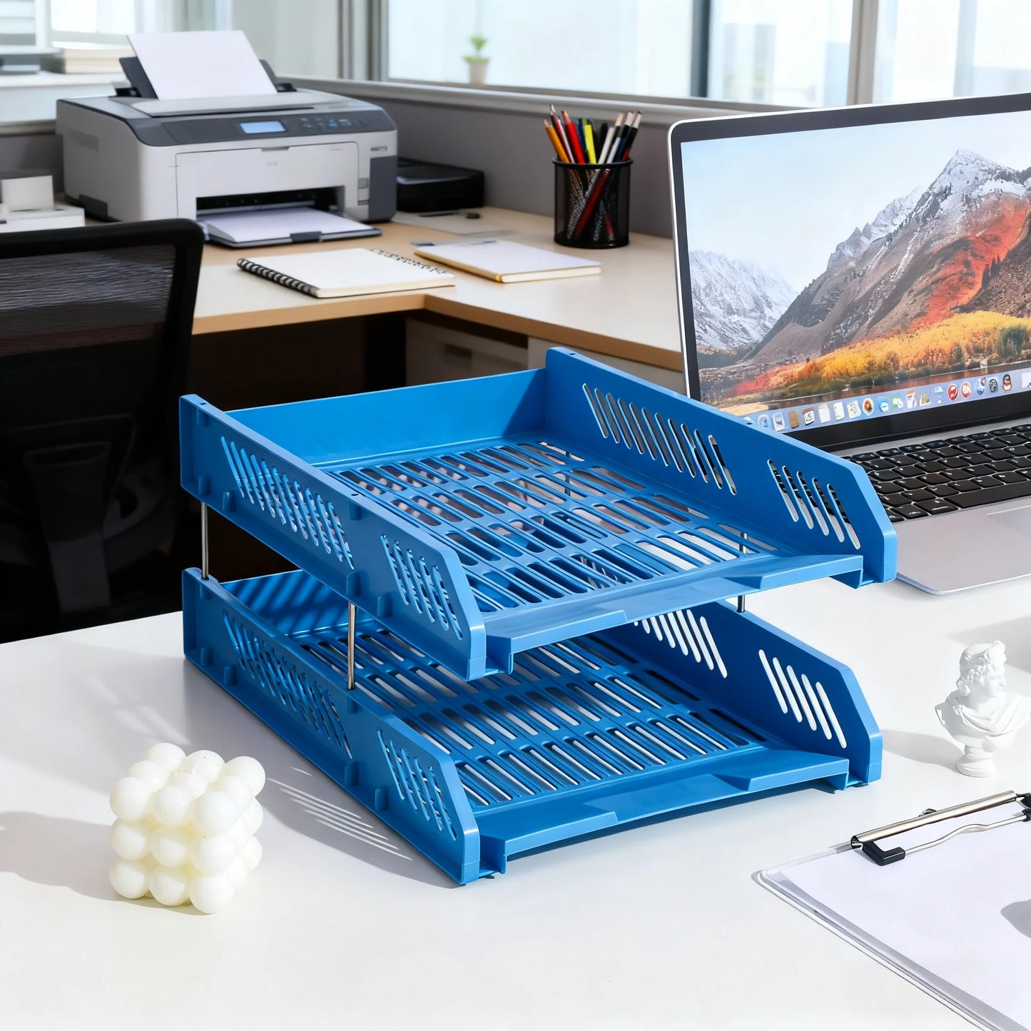 File Holder, File Tray, Desktop File Rack, Multi-Layer Storage Combination Book and Newspaper Rack