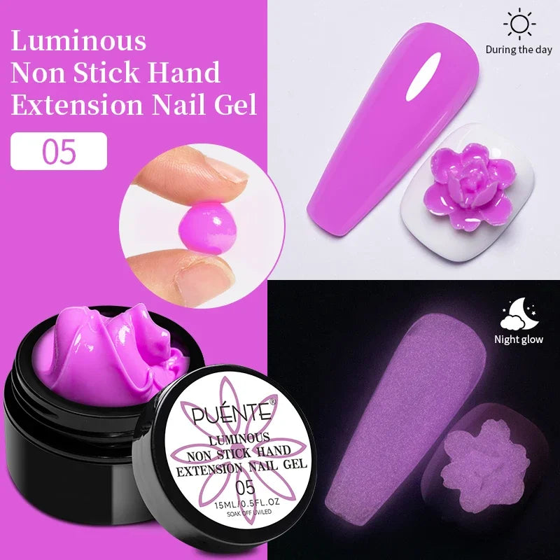 PUENTE Super Diamond Gel Glue No Wipe Strong Adhesive Diamond Sticky Gel Transparent 3D Nail Art UV Gel Polish Nail Decoration
