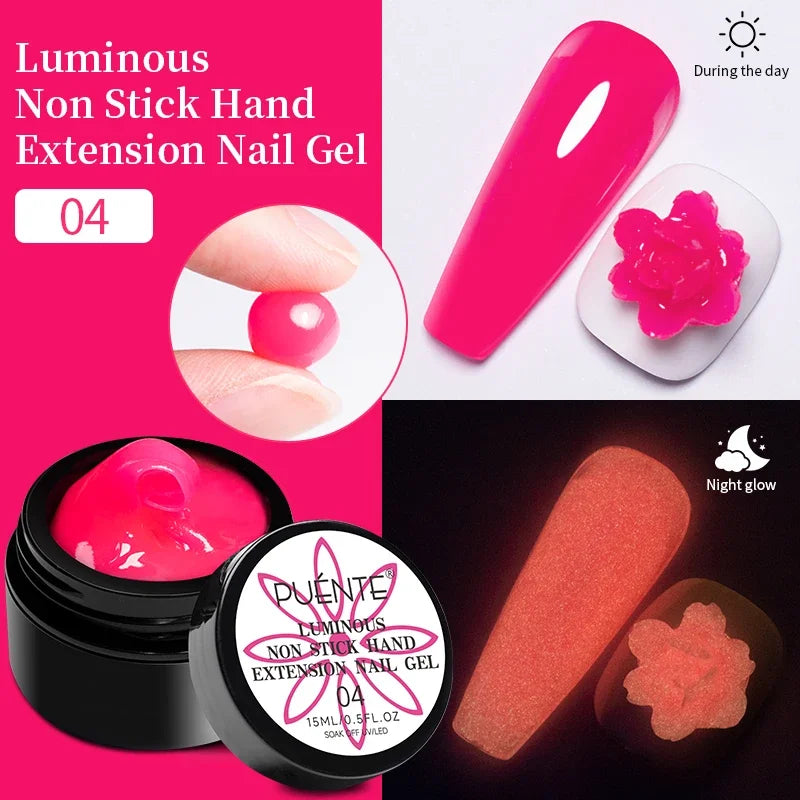 PUENTE Super Diamond Gel Glue No Wipe Strong Adhesive Diamond Sticky Gel Transparent 3D Nail Art UV Gel Polish Nail Decoration