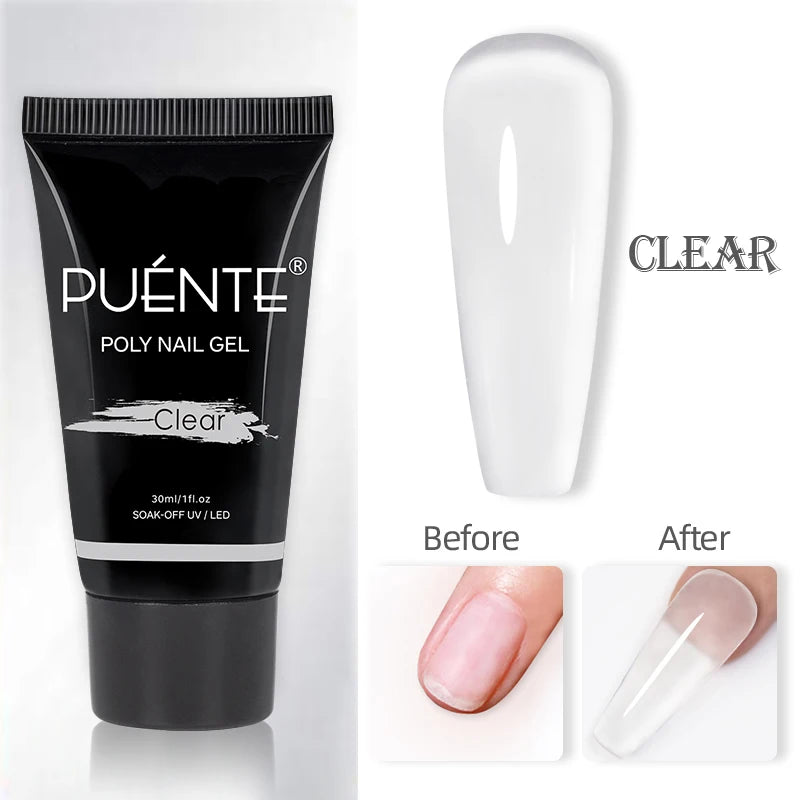 PUENTE Super Diamond Gel Glue No Wipe Strong Adhesive Diamond Sticky Gel Transparent 3D Nail Art UV Gel Polish Nail Decoration