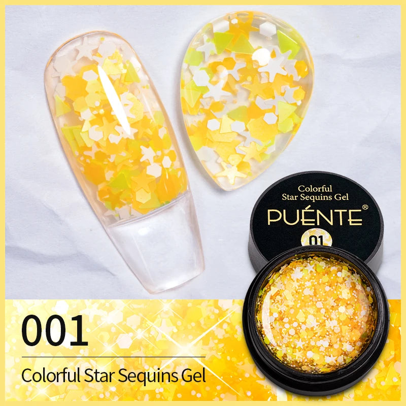 PUENTE Super Diamond Gel Glue No Wipe Strong Adhesive Diamond Sticky Gel Transparent 3D Nail Art UV Gel Polish Nail Decoration