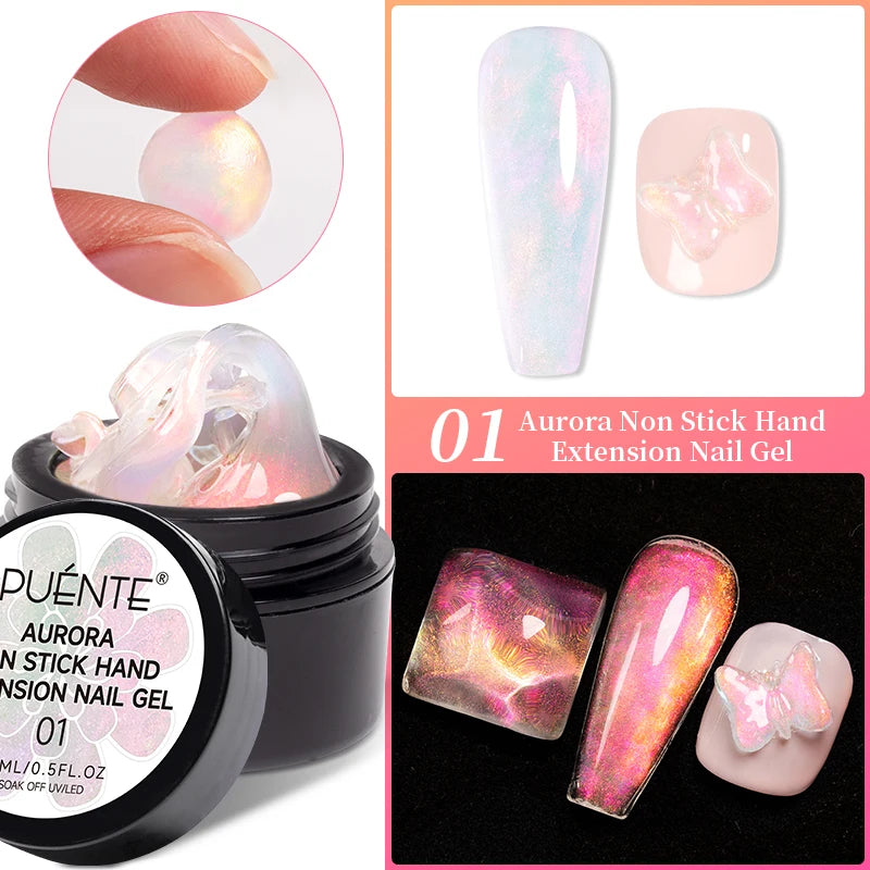 PUENTE Super Diamond Gel Glue No Wipe Strong Adhesive Diamond Sticky Gel Transparent 3D Nail Art UV Gel Polish Nail Decoration